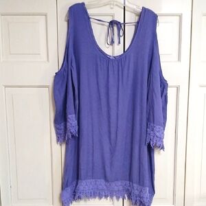 Purple Lace Trimmed Tunic